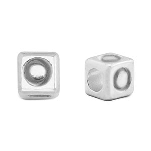 Perle Buchstabe Metall DQ O Antik silber (Nickelfrei)