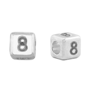 Perle Buchstabe Metall DQ 8 Antik silber (Nickelfrei)
