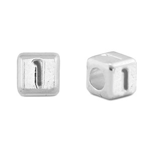 Perle Buchstabe Metall DQ 1 Antik silber (Nickelfrei)