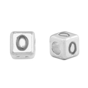 Perle Buchstabe Metall DQ 0 Antik silber (Nickelfrei)