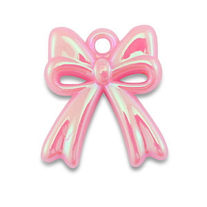 Anh&auml;nger Acryl Bow Light pink-pearl shine coating