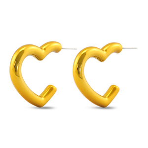 Musthave Ohrringe Heart Golden yellow