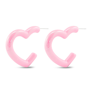 Musthave Ohrringe Heart Light pink-pearl shine coating