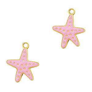 Anh&auml;nger aus Stainless Steel - Rostfreiem Stahl Starfish Gold-pink