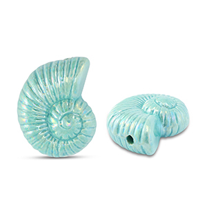 Perlen Griechische Keramik DQ Shell Turquoise blue
