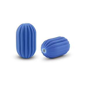 Perlen Acryl Oval Blue