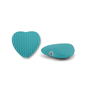 Perlen Acryl Heart Petrol green