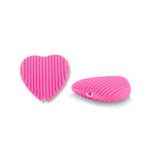 Perlen Acryl Heart Fuchsia pink