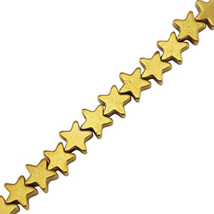 Perlen aus H&auml;matit Star 4mm Gold