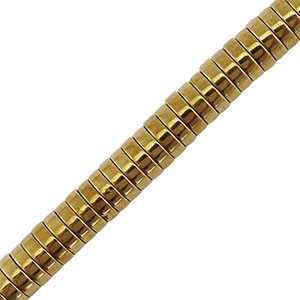 Perlen aus H&auml;matit Disc 6mm Gold