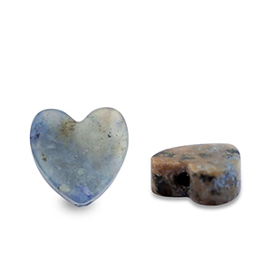 Perlen Naturstein Quartz Heart Dark blue