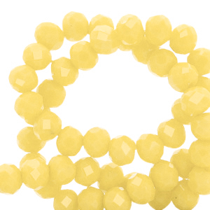 Facetten Top Glas Perlen 6x4mm Rondellen Sunshine yellow-pearl shine coating