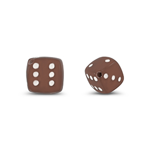Perlen Acryl Dice Brown