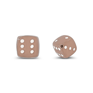 Perlen Acryl Dice Taupe brown