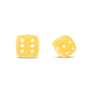 Perlen Acryl Dice Yellow