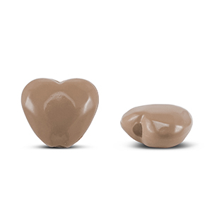 Perlen Acryl Heart Taupe brown