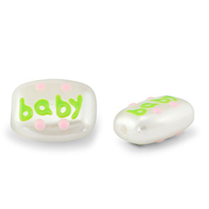 Perlen Acryl "baby" Pearl-light green-light pink