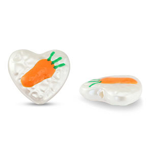 Perlen Acryl Heart with Carrot Pearl-orange-green