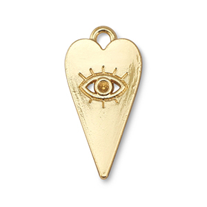 Anh&auml;nger Metall Heart Eye of Providence Gold