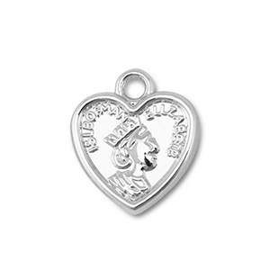Anh&auml;nger Metall Heart With Queen Elisabeth Silver