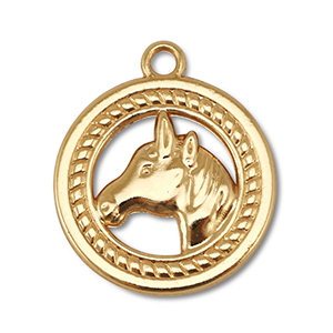 Anh&auml;nger Anh&auml;nger Metall Round With Horse Gold
