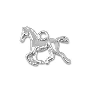 Anh&auml;nger Metall Running Horse Silver