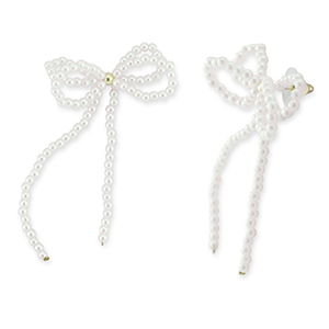 Musthave Ohrringe/Ohrstecker Beaded Bow White-gold