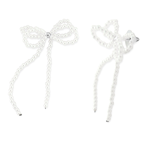 Musthave Ohrringe/Ohrstecker Beaded Bow White-silver