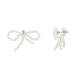 Musthave Ohrringe/Ohrstecker Beaded Bow White-gold