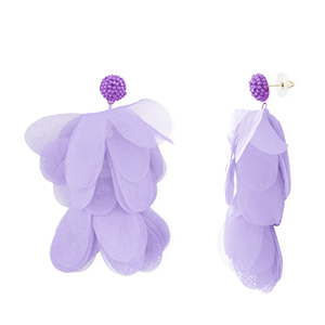 Musthave Ohrringe/Ohrstecker Chiffon Flower Lavender-gold