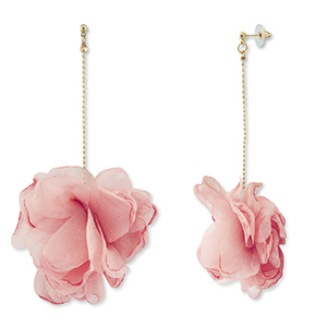 Musthave Ohrringe/Ohrstecker Chiffon Flower Peach pink-gold