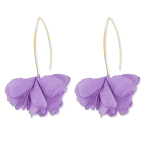 Musthave Ohrringe Chiffon Flower Lavender-gold