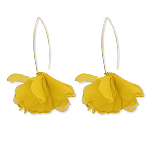 Musthave Ohrringe Chiffon Flower Yellow-gold