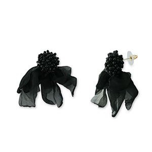 Musthave Ohrringe/Ohrstecker Chiffon Flower Black-gold
