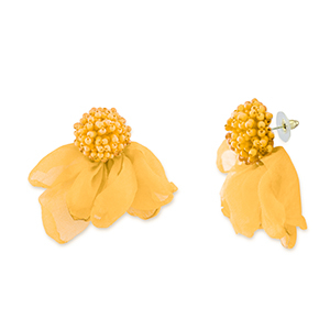 Musthave Ohrringe/Ohrstecker Chiffon Flower Yellow-gold