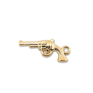 Anh&auml;nger Metall Revolver Gold