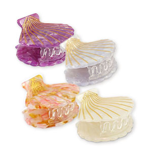 Mixed-haaraccessoires haarklemmen Shell Gold-purple