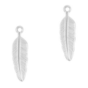 Anh&auml;nger aus Stainless Steel - Rostfreiem Stahl Feather Silver