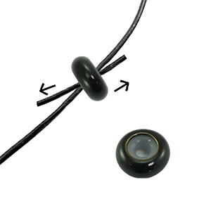 Stopperperlen Enamel 10x4mm Black