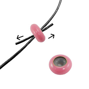 Stopperperlen Enamel 10x4mm Dark pink