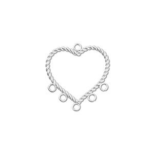 Anh&auml;nger aus Stainless Steel - Rostfreiem Heart with 6 eyes Silver