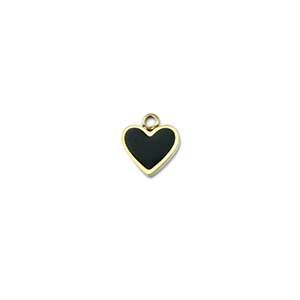 Anh&auml;nger aus Stainless Steel - Rostfreiem Heart Gold-black