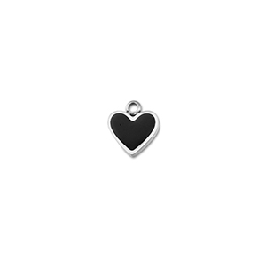 Anh&auml;nger aus Stainless Steel - Rostfreiem Heart Silver-black