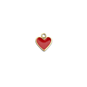 Anh&auml;nger aus Stainless Steel - Rostfreiem Heart Gold-red
