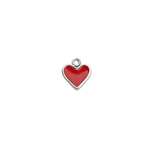 Anh&auml;nger aus Stainless Steel - Rostfreiem Heart Silver-red