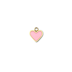 Anh&auml;nger aus Stainless Steel - Rostfreiem Heart Gold-pink