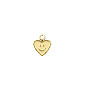 Anh&auml;nger aus Stainless Steel - Rostfreiem Heart with Smiley Gold