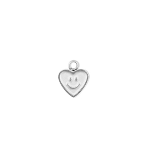 Anh&auml;nger aus Stainless Steel - Rostfreiem Heart with Smiley Silver