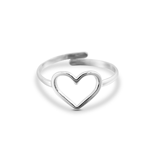 Stainless Steel - Rostfrei Stahl Ringe Heart Silver