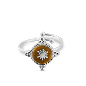 Stainless Steel - Rostfrei Stahl Ringe Snowflake Silver-brown
